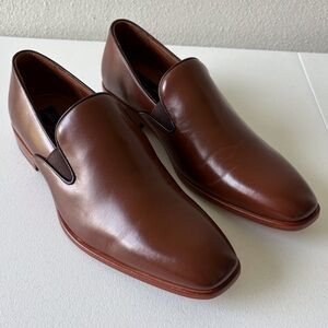 Massimo Matteo Brown Slip On Loafer Size 7.5 Leather Office Formal Wedding